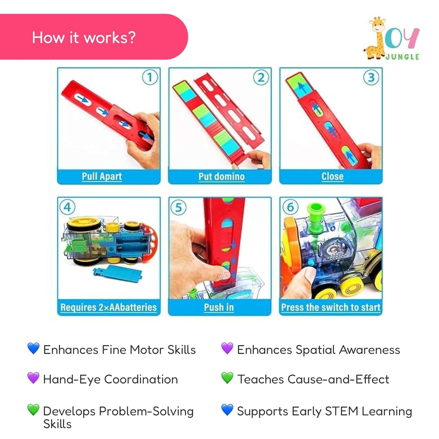 Train Toy Domino Set for Kids BPA Free Plastic with Sound Effects - OwnzoKart