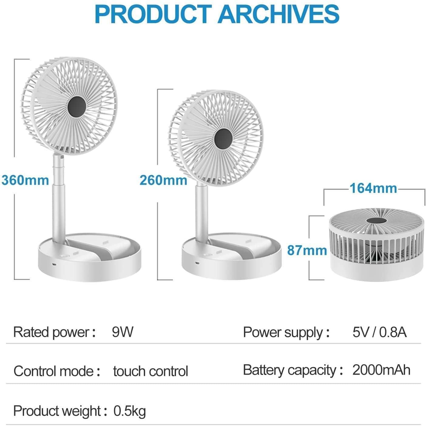 POWERFUL RECHARGEABLE HIGH SPEED TABLE DESK FAN™ – Portable USB Cooling Fan for Home & Office (Lightweight & Compact Design) - OwnzoKart