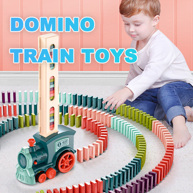 Domino Train Toys Baby Toys Car Puzzle Automatic Release Licensing Electric Building Blocks Train Toy - OwnzoKart