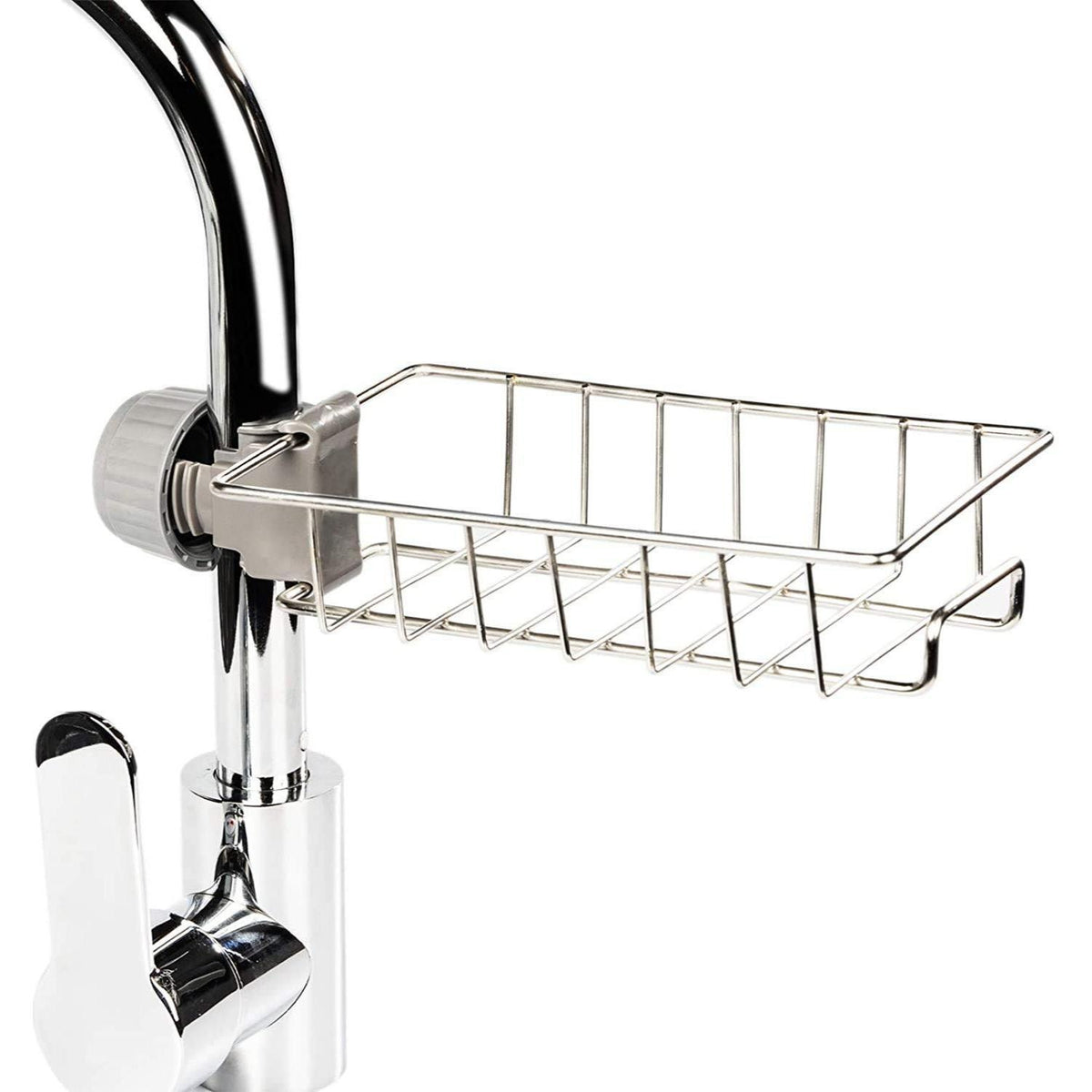 Stainless Steel Kitchen Sink Organizer & Sponge Holder – Silver