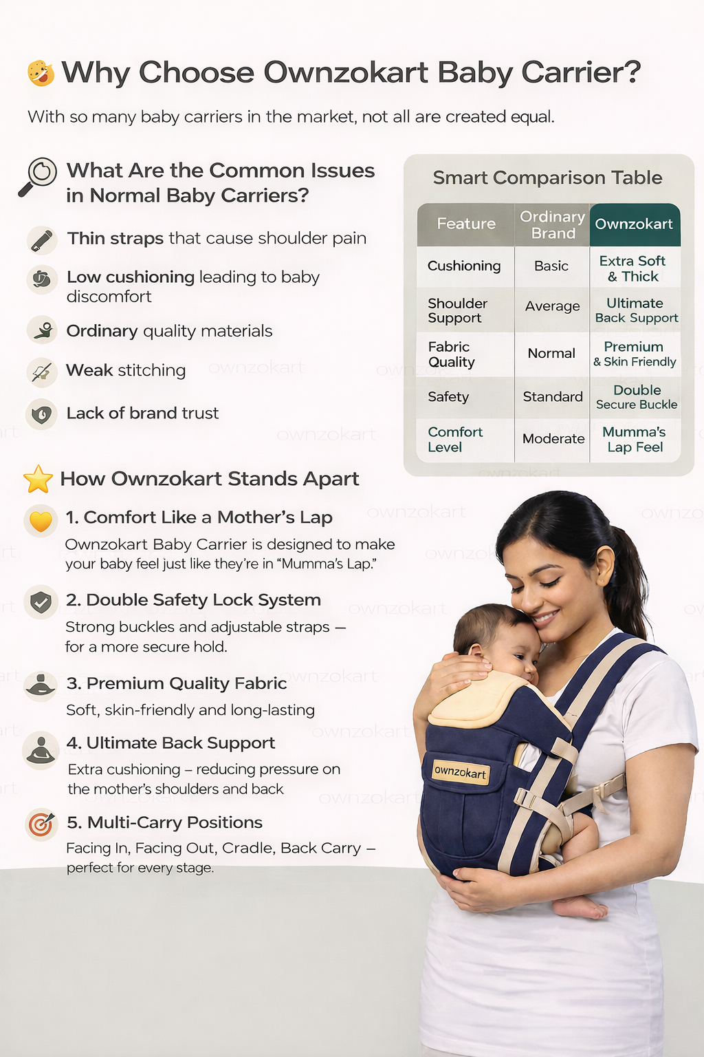 Baby Carrier™ – Ergonomic, Safe & Comfortable for Newborn to Toddler - OwnzoKart