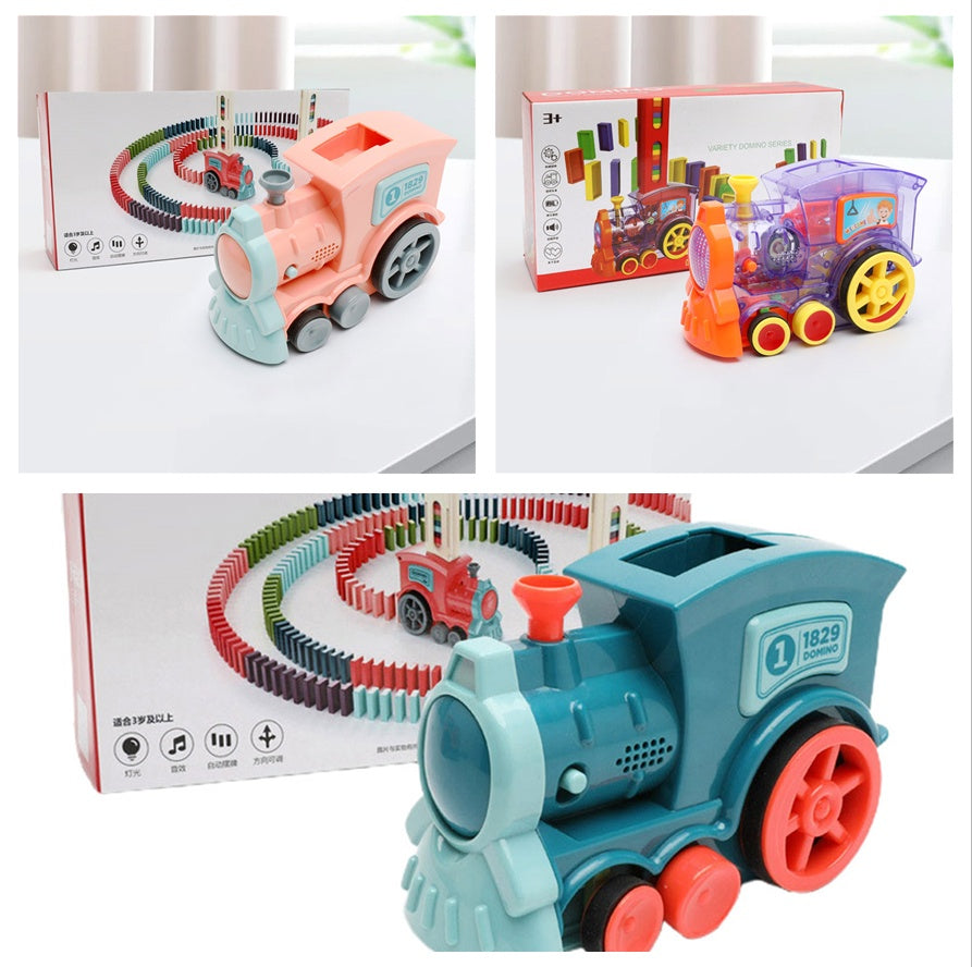 Domino Train Toys Baby Toys Car Puzzle Automatic Release Licensing Electric Building Blocks Train Toy - OwnzoKart