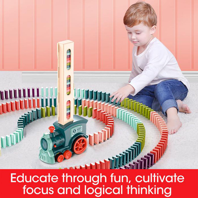 Domino Train Toys Baby Toys Car Puzzle Automatic Release Licensing Electric Building Blocks Train Toy - OwnzoKart