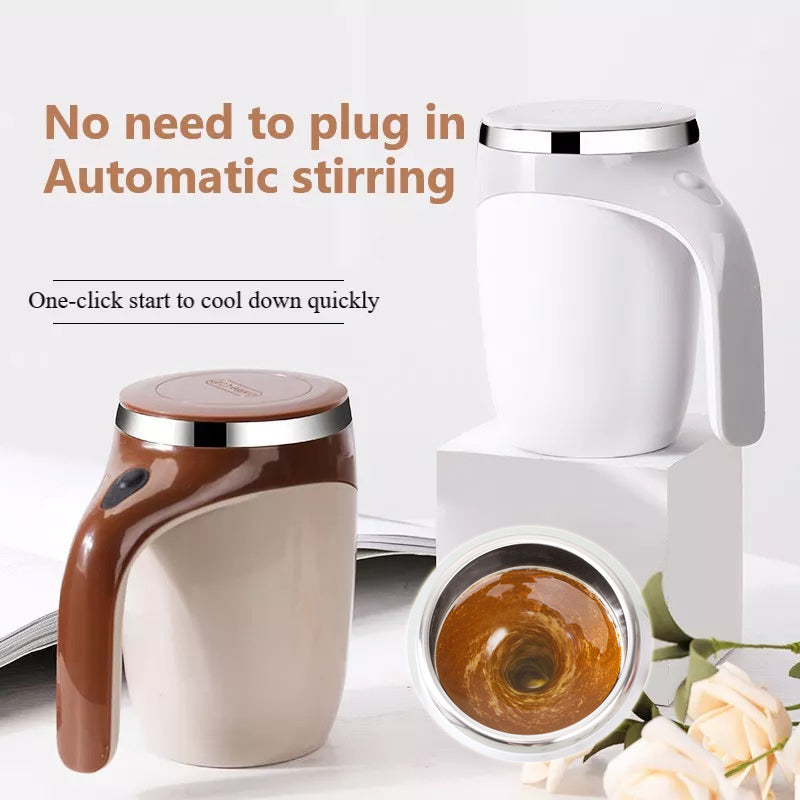 Rechargeable Automatic Self Stirring Coffee Mug | Electric Magnetic Stirring Cup 304 Stainless Steel | Portable Milkshake & Tea Mixing Cup 400ml - OwnzoKart