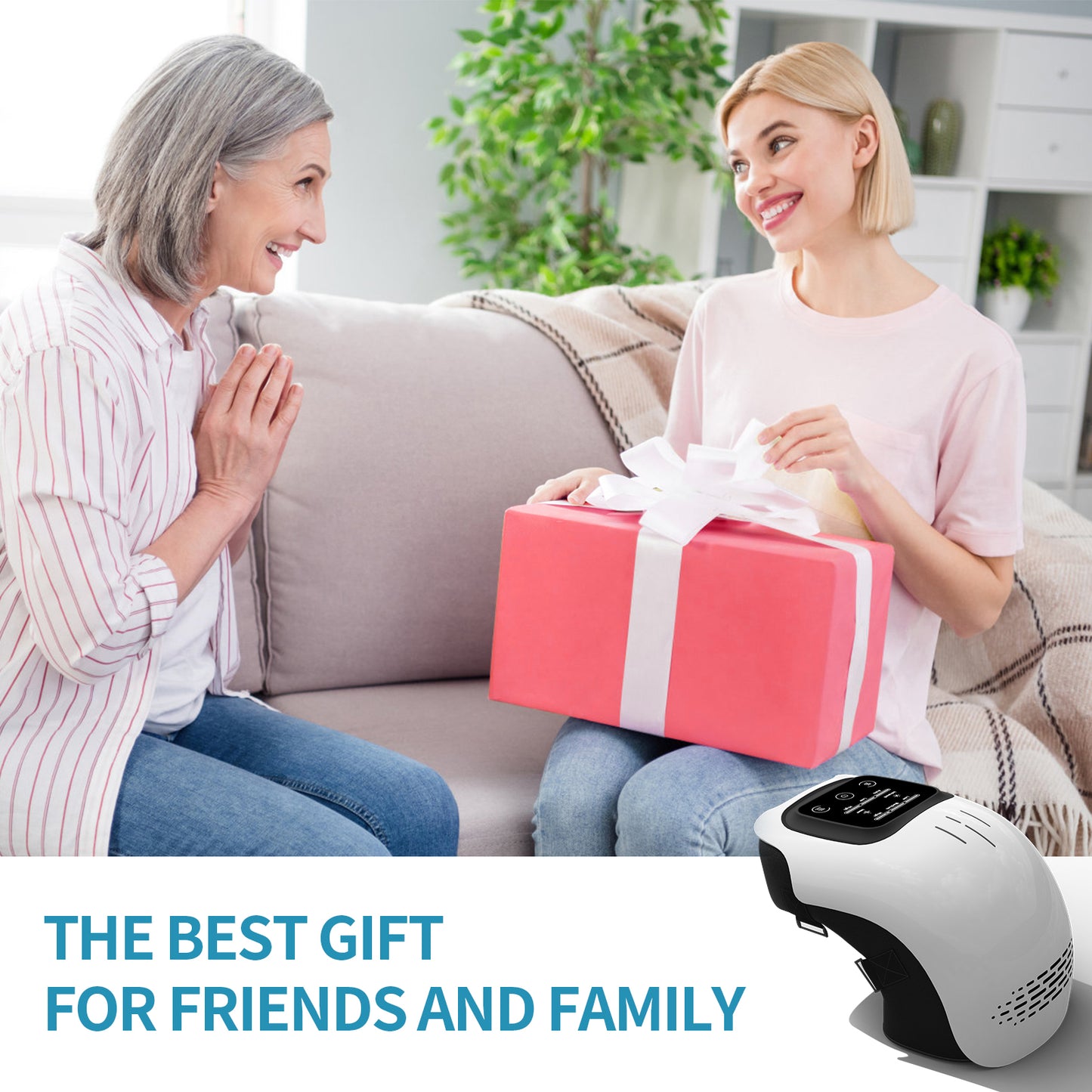 Rechargeable Intelligent Knee Massager with Heat & Vibration | Infrared Therapy Electric Knee Pain Relief Device | Portable Heating Knee Support for Home Use - OwnzoKart