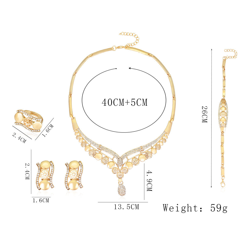 New European And American Exaggerated Jewelry Sets, Women's Bridal Jewelry Four Sets - OwnzoKart