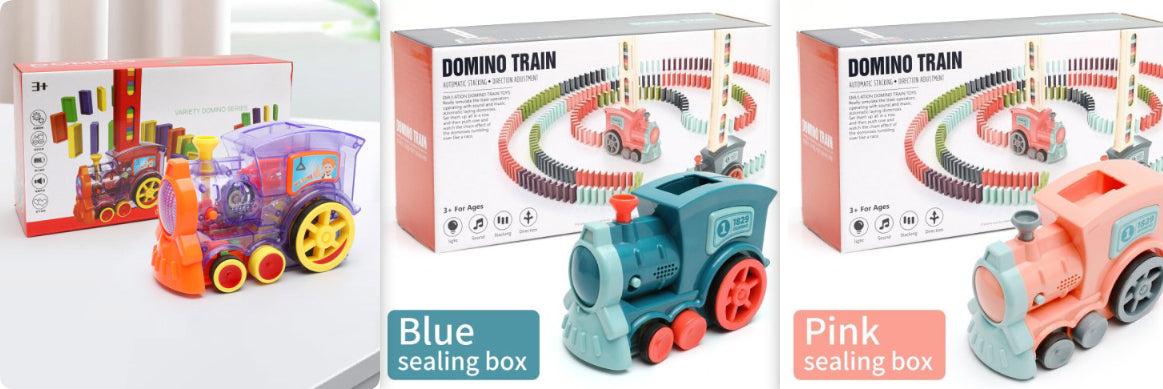 Domino Train Toys Baby Toys Car Puzzle Automatic Release Licensing Electric Building Blocks Train Toy - OwnzoKart