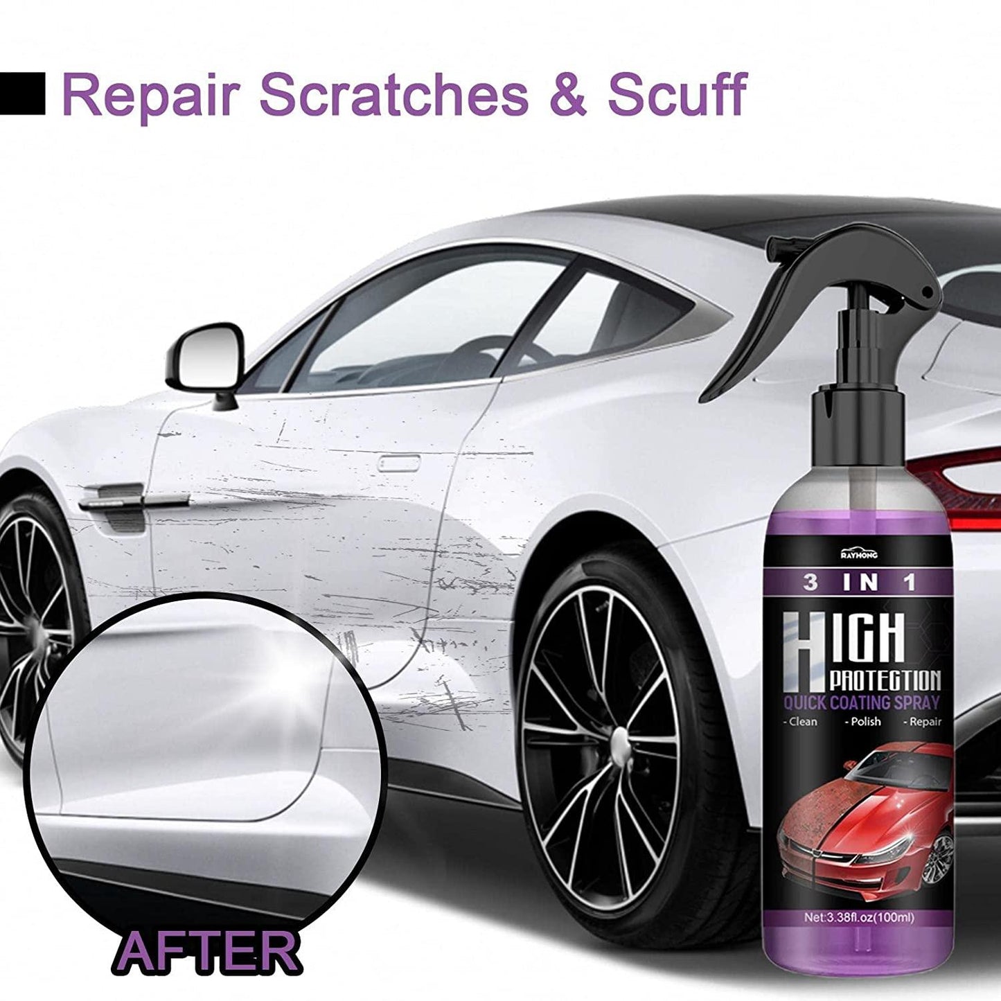 Hydrophobic Polish Nano Coating Agent Car Scratch Spray Cars Polishing for Motorcycles, Boats (Pack of 2) - OwnzoKart