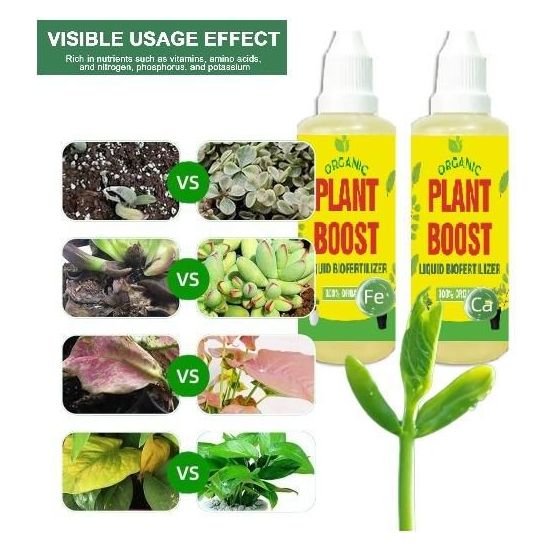 Plant Boost Liquid Biofertilizer for All Crops - Organic Nutrient Solution (Pack of 5) - OwnzoKart