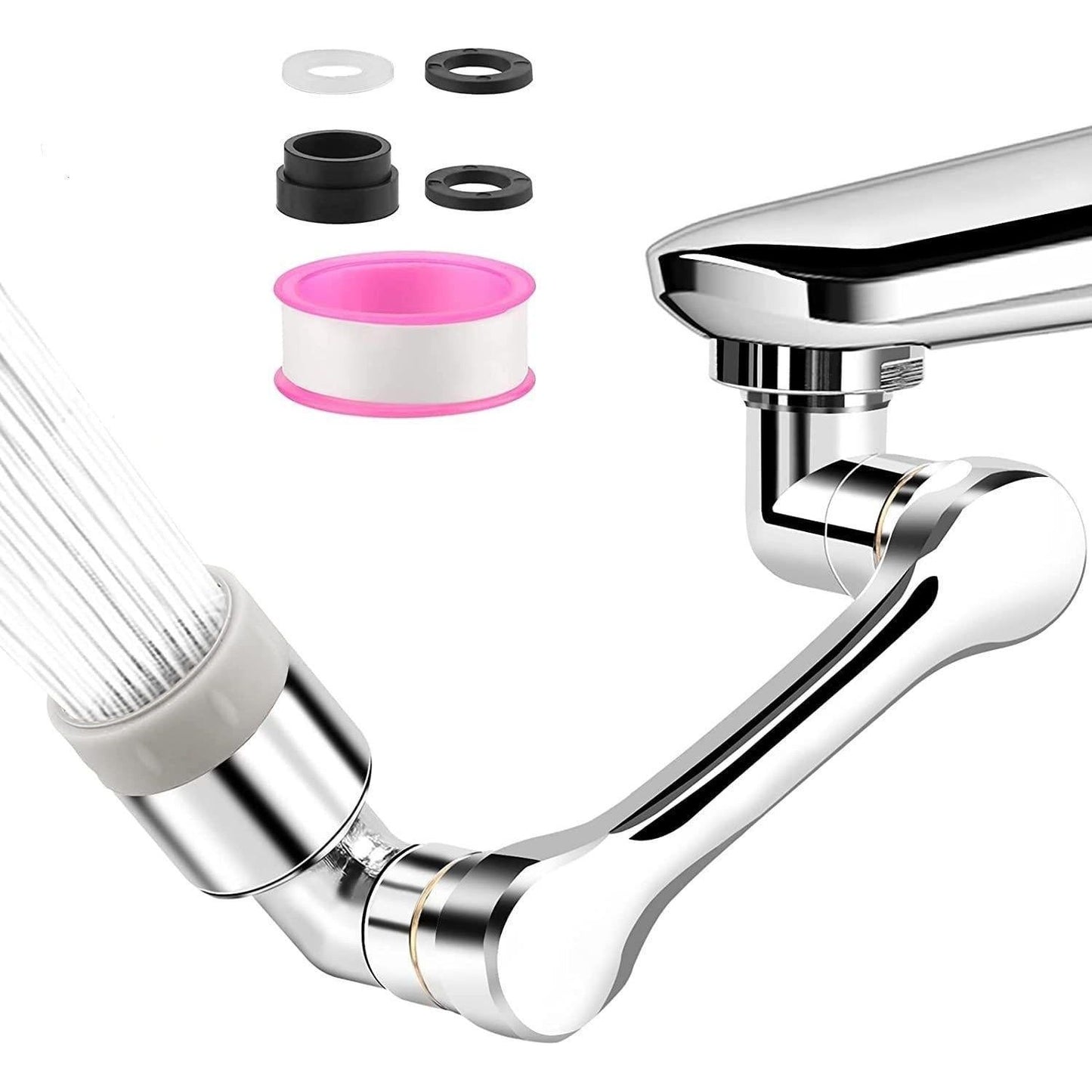 Universal Rotating Faucet Extender Aerator with 2 Water Modes | Large Angle Splash Filter - OwnzoKart