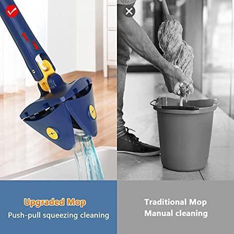 Blue Squeezing Triangle Cleaning Mop - OwnzoKart