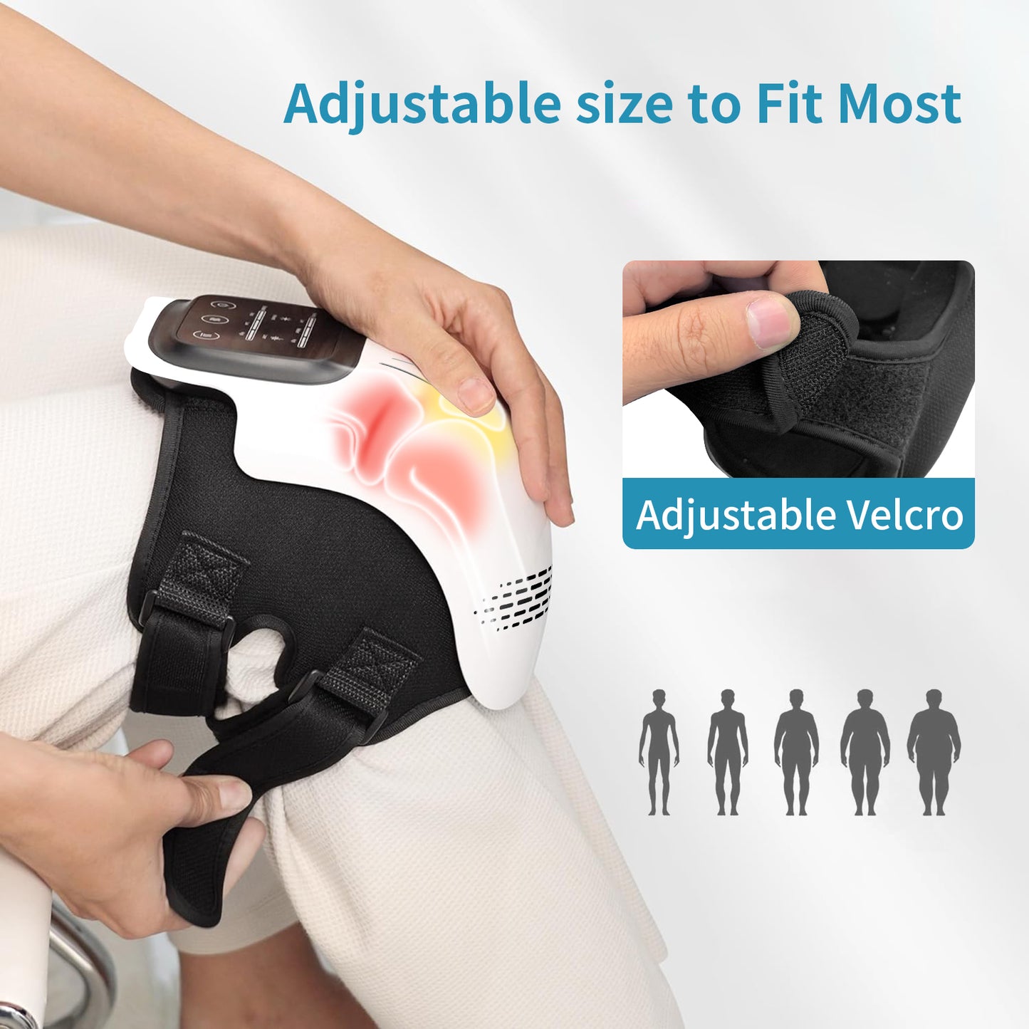 Rechargeable Intelligent Knee Massager with Heat & Vibration | Infrared Therapy Electric Knee Pain Relief Device | Portable Heating Knee Support for Home Use - OwnzoKart