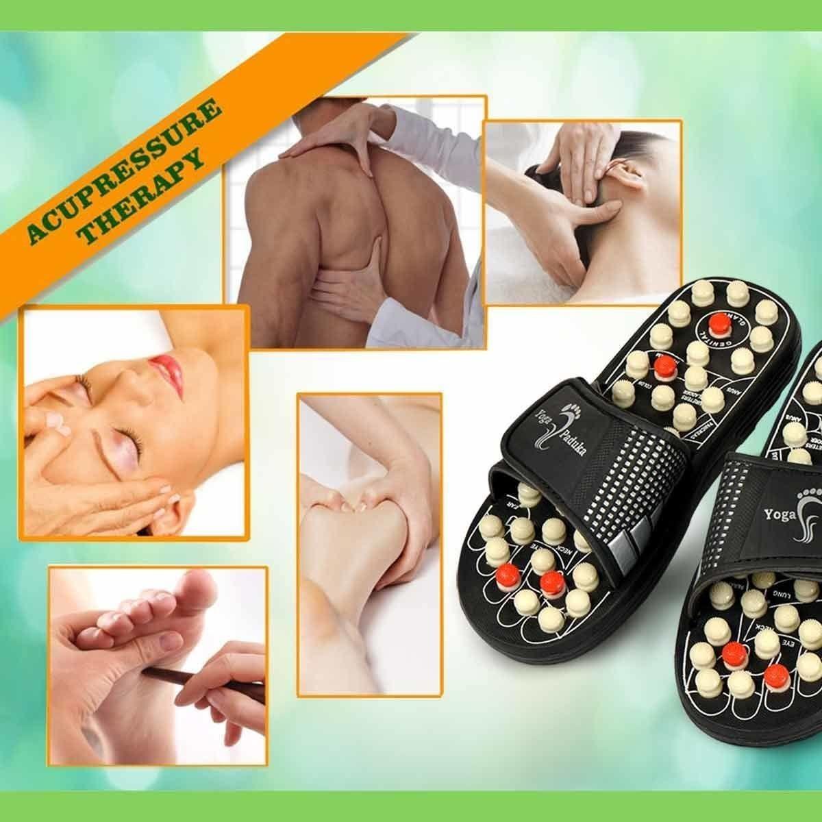 Acupressure and Magnetic Therapy Paduka Slippers for Full Body Blood Circulation For Men and Women - OwnzoKart