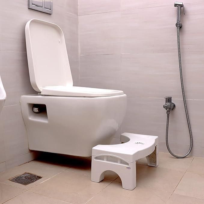 Plastic Foldable Anti-Constipation Potty Training Stool with Air Freshener Slot - OwnzoKart