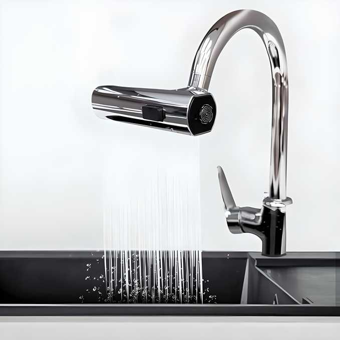 3 in 1 360 Waterfall Kitchen Faucet, Touch Faucet, Extender for Kitchen Sink - OwnzoKart