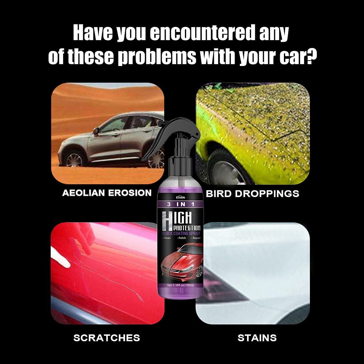 Hydrophobic Polish Nano Coating Agent Car Scratch Spray Cars Polishing for Motorcycles, Boats (Pack of 2) - OwnzoKart