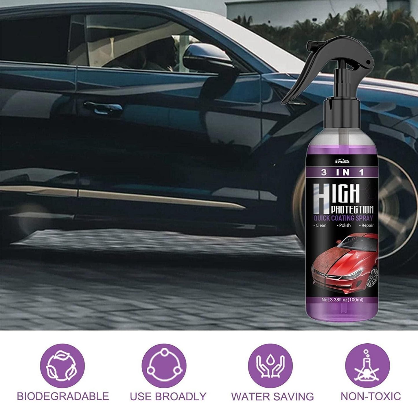 Hydrophobic Polish Nano Coating Agent Car Scratch Spray Cars Polishing for Motorcycles, Boats (Pack of 2) - OwnzoKart