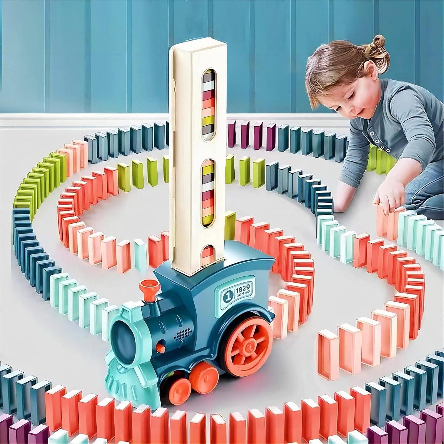 Train Toy Domino Set for Kids BPA Free Plastic with Sound Effects - OwnzoKart