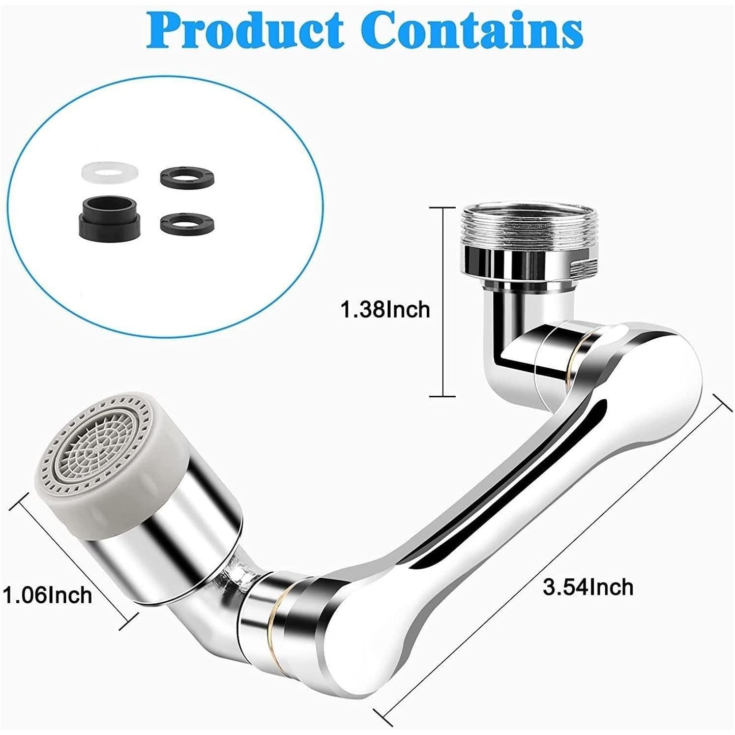 Universal Rotating Faucet Extender Aerator with 2 Water Modes | Large Angle Splash Filter - OwnzoKart