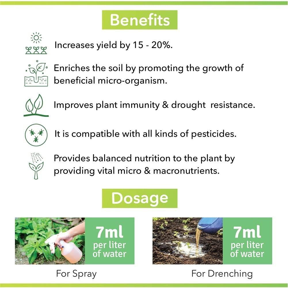 Plant Boost Liquid Biofertilizer for All Crops - Organic Nutrient Solution (Pack of 5) - OwnzoKart