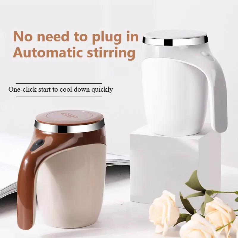 Rechargeable Automatic Self Stirring Coffee Mug | Electric Magnetic Stirring Cup 304 Stainless Steel | Portable Milkshake & Tea Mixing Cup 400ml - OwnzoKart